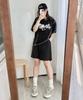 Ppaeppae Back Elastic Two-Pintuck Wide Fit Knee-Length Bermuda Pants