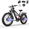 TIFGALOP Adult Electric Bike, 26-inch Mountain Bike, 1500W Motor, 52V 21Ah Battery, 40-80 Km Range, Dual Shock Absorbers, Dual Drive