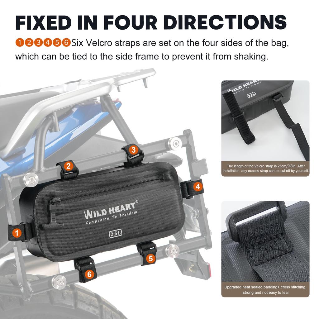 WILD HEART Motorcycle Side Tool Fully Hanging Motorcycle Accessories Bag, Waterproof, Bag,