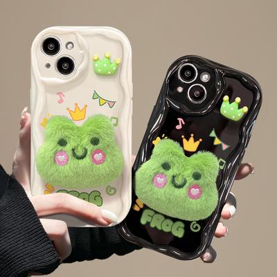 Applicabile a Custodia per Cellulare Apple 15pro IPhone 14/13 Bambola Rana di Peluche 11/12 Silicone Antiurto Xs/xr