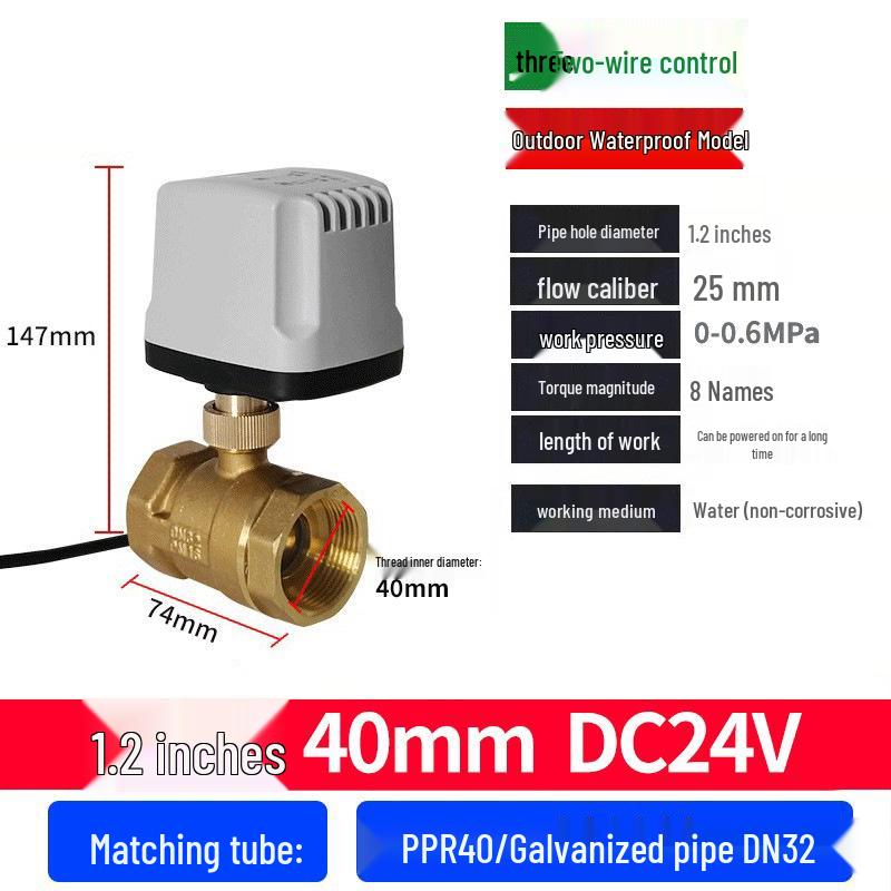 220V DN15 Měděný závitový elektrický kulový ventil pro regulaci vody