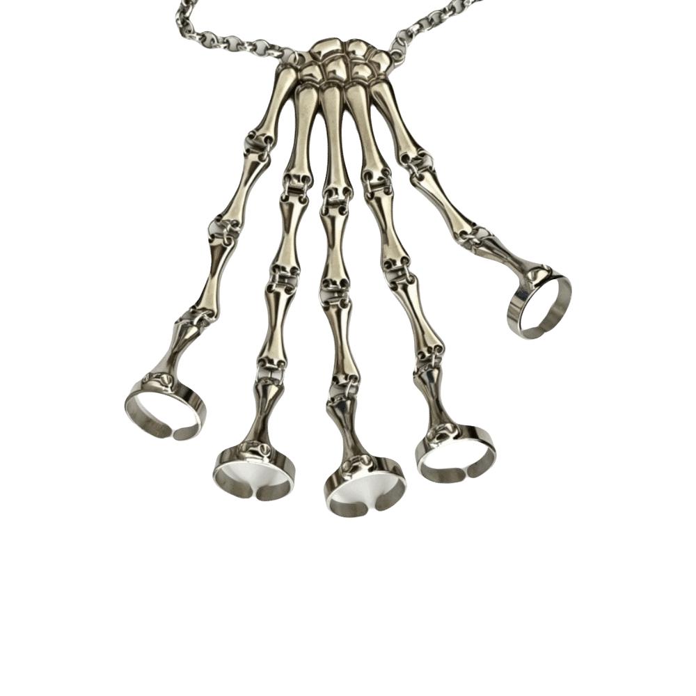 Adjustable Finger Ring Bracelet Metal Skeleton Bracelets Halloween Hand Bone Bracelet Party