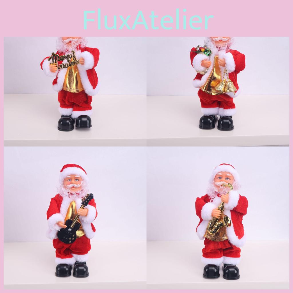 Santa Christmas Claus Toy With Music Playing Guitar Saxophone For Decor Festive