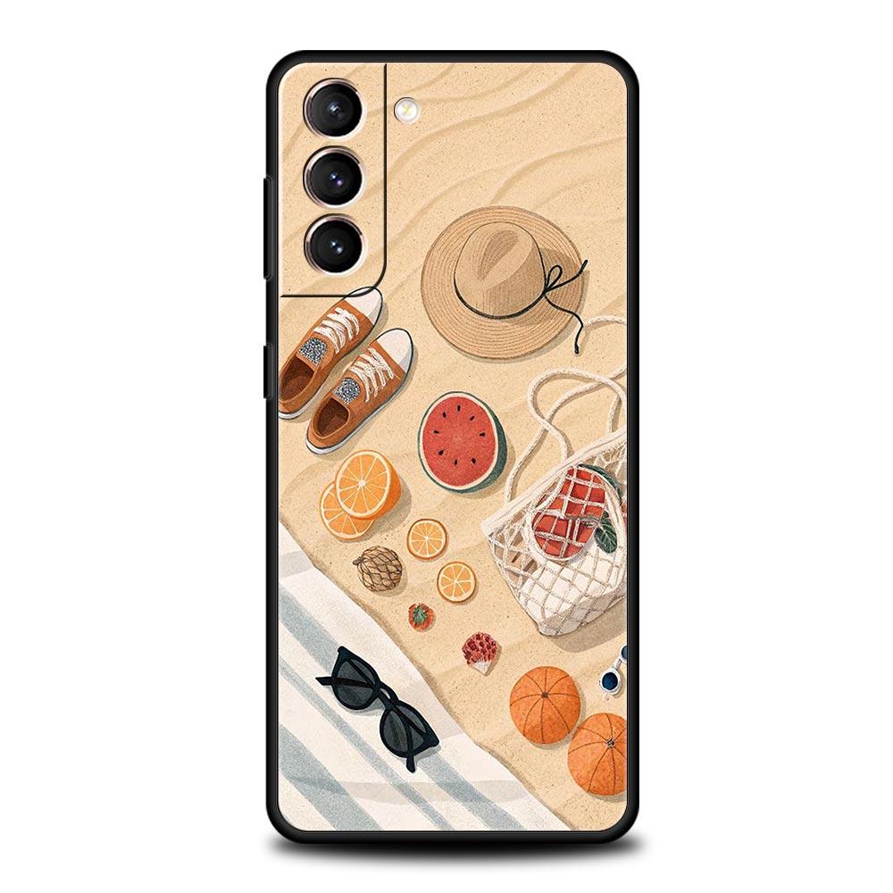 Summer Beach Phone Case Cover for Samsung Galaxy S26 S25 S24 S23 S22 S20 S21 FE Ultra S25 Edge Plus 5G Soft TPU Shell Fundas Bag