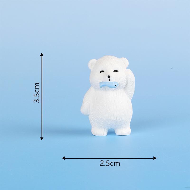 

Mini Polar Bear Figurine Cartoon Penguin White Bear Micro Landscape Dollhouse Model Car Interior Ornament Home Desktop Decor