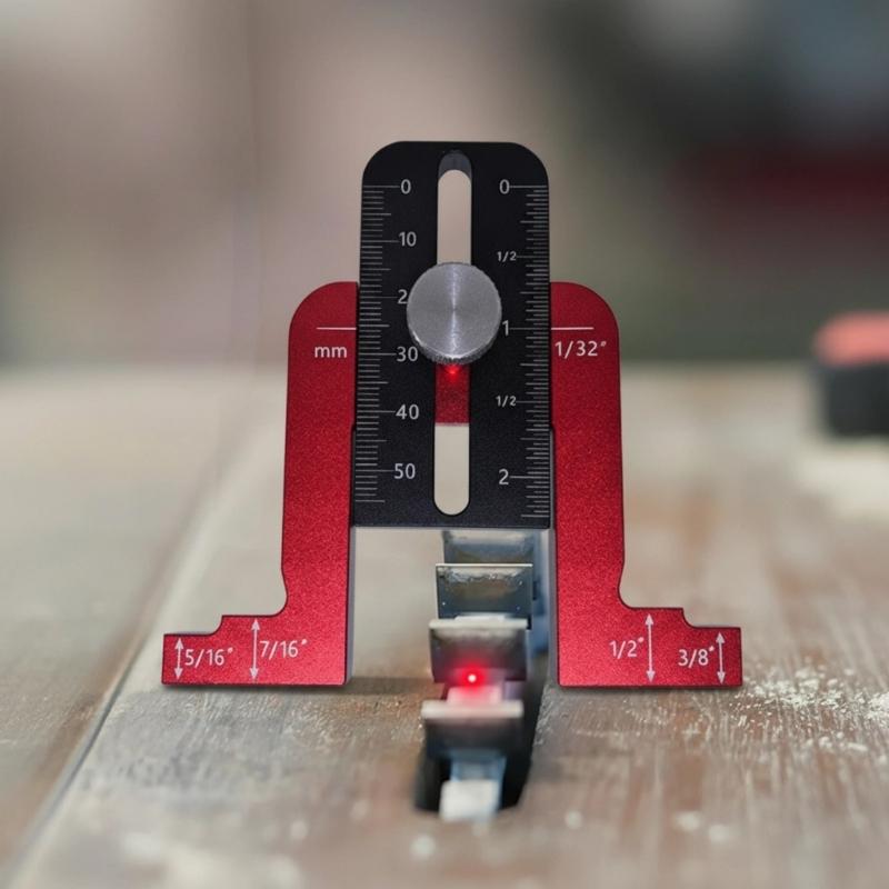 Adjustable Measuring Tool For Woodworking Projects Aluminum Height Depth Gauge Ruler for Routers Rustproof