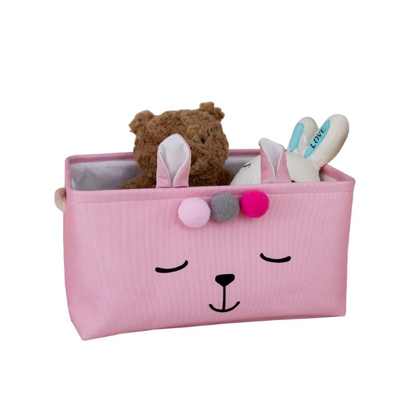 Большой тканевый ящик для хранения с затягивающимся верхом складной и органайзер ящик для хранения одежды Pink square box small 1159₽