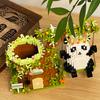 1688PCS Panda Swing Building Blocks Educational Toys Micro Diamond Bricks Creative Pen Holder Kids Gifts