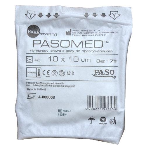 Compresses de gaze stériles de qualité supérieure 10 x 10 cm, 17 épaisseurs, 8 couches, lot de trois - Idéales pour les applications médicales