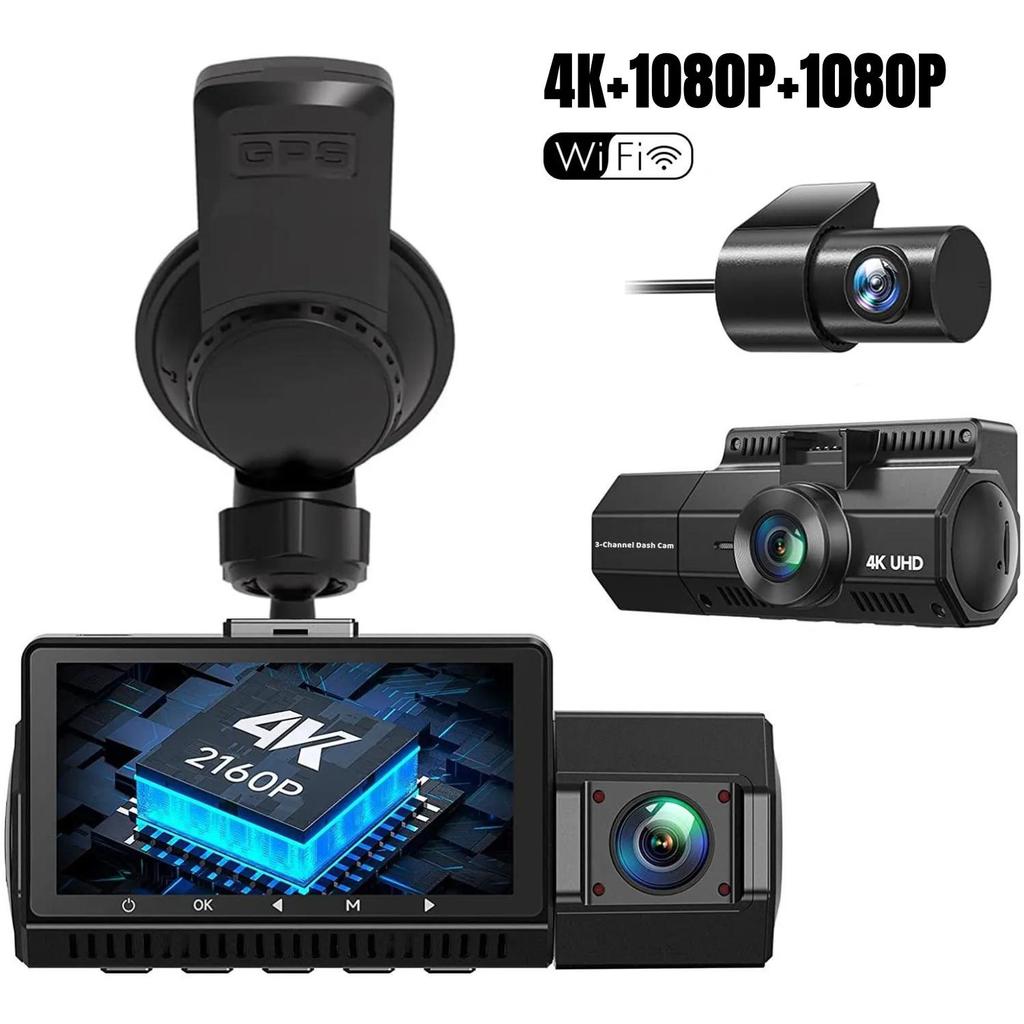 4K Dash Cam GPS WiFi UHD 3840*2160P Car DVR For Car Surveillance Cameras Night Vision Video Recorders Dashcam 24H Parking Monitor