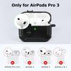 for Airpods Pro 3 Secure Lock Earphone Case Shockproof Hard Shell Full Protective Cover with Cleaning Pen for AirPods Pro 3