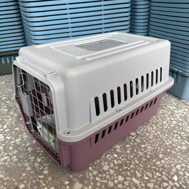 Portable Graphite Green Pet Carrier: Cat Cage & Dog Shipping Box