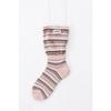 Women's Autumn and Winter Color Striped Cloth Logo Flared False Two Pieces of Cylinder Stack Socks
