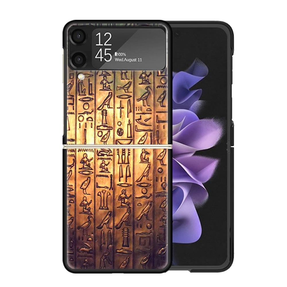 Egypt Nefertiti Anubis Ankh Pharaoh Cases For Samsung Galaxy Z Flip 4 5 6 7 3 Z Flip7 Flip6 Flip4 Flip5 Flip3 5G Hard Shockproof