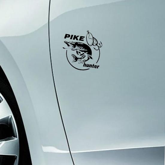 Pike Hunter Fish Car Sticker Reflective PET Decal