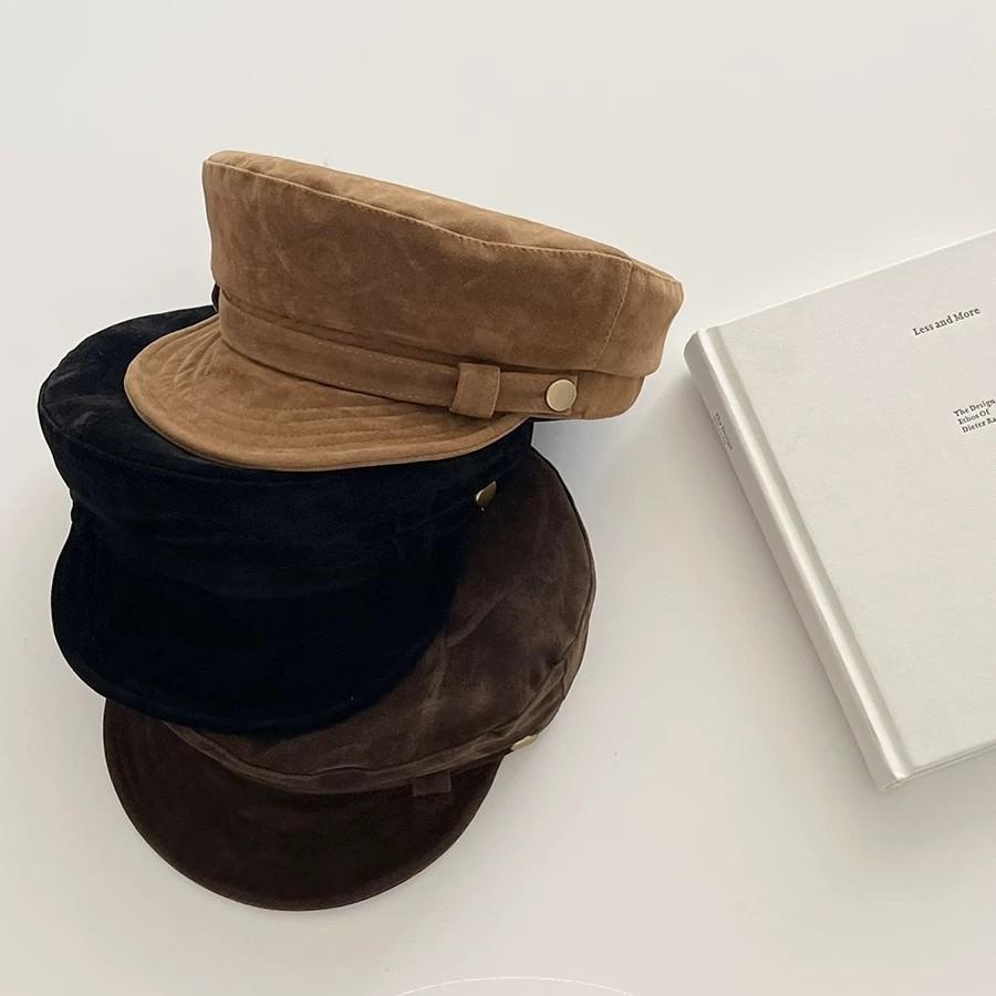 Korean New Retro British Style Newsboy Hat Women's Suede Octagonal Hat Showing Face Small Fashionable Painter Hat