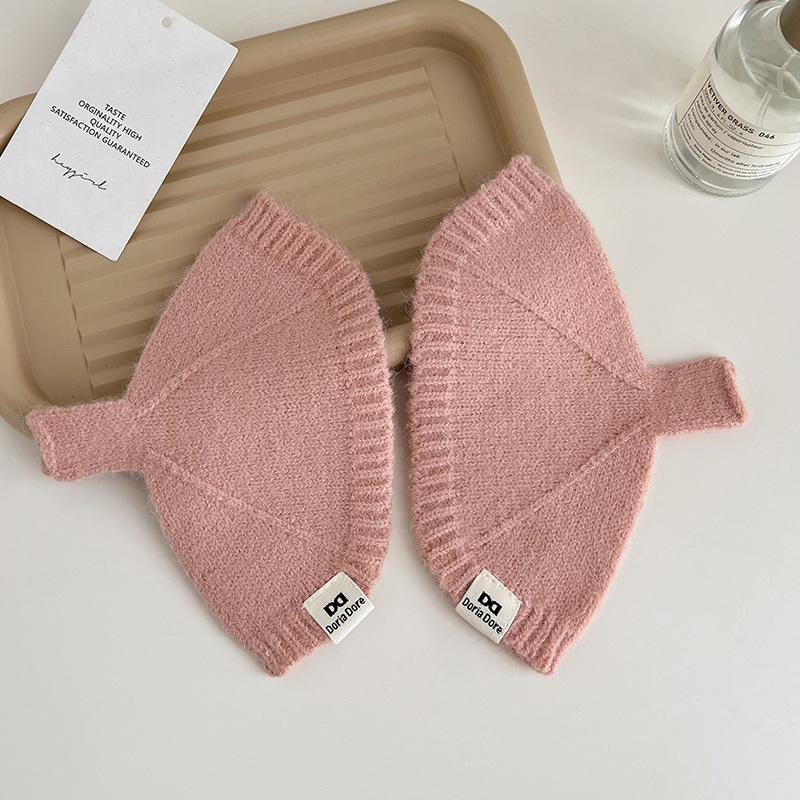 Novo Estilo de Inverno Estilo Concha Cor Sólida Luvas Tricotadas para Estudantes e Mulheres Quentes e Versáteis Dedos Expostos Mangas de Personalidade