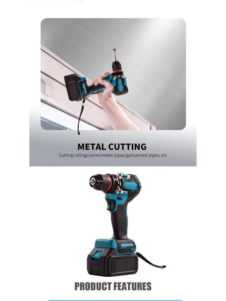 Multifunctional Brushless Hand Drill: High-Power Impact & Portable Screwdriver