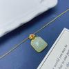 Chinese Ethnic Style S925 Sterling Silver Gold-Plated Hetian Jade Cloud Pendant Necklace