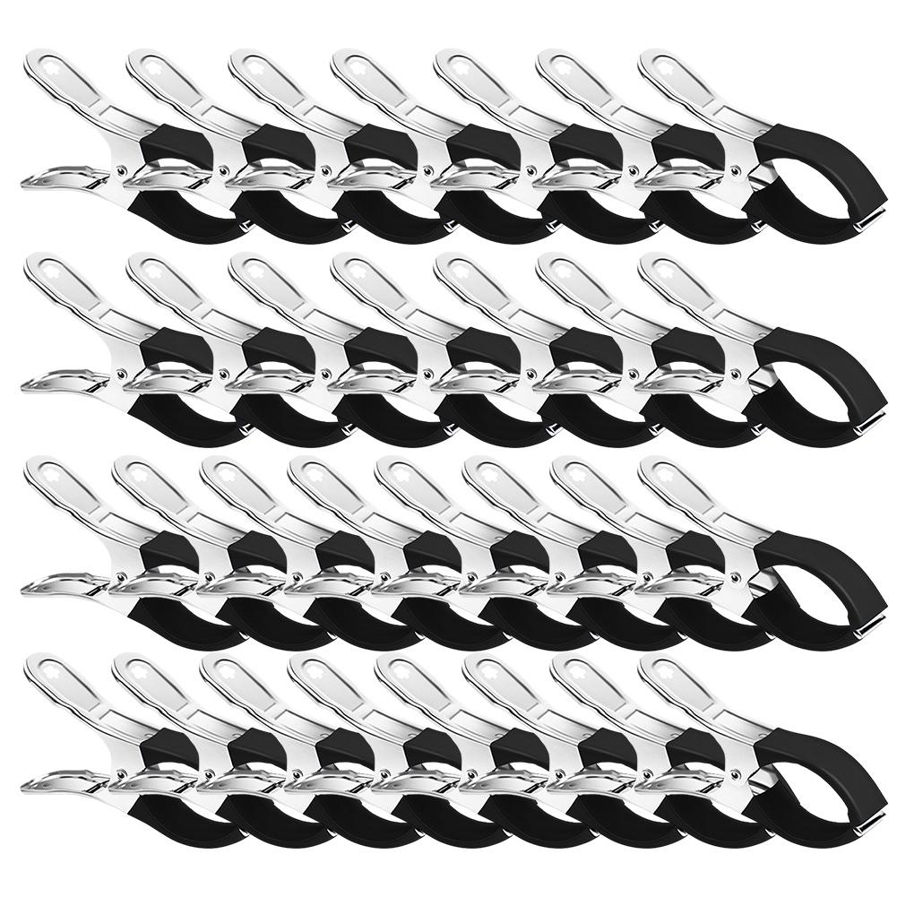 6/30PCS Stainless Steel Pool Cover Clips Heavy Duty Windproof Spring Clips For Drying Clothes Sealing Snack Multifunction Clip