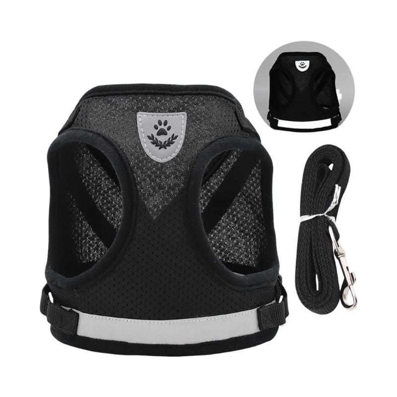 Breathable Dog Vest Harness Reflective Strap Comfortable Dog Harness for Small Pet Outdoor Activity Walking Accessory