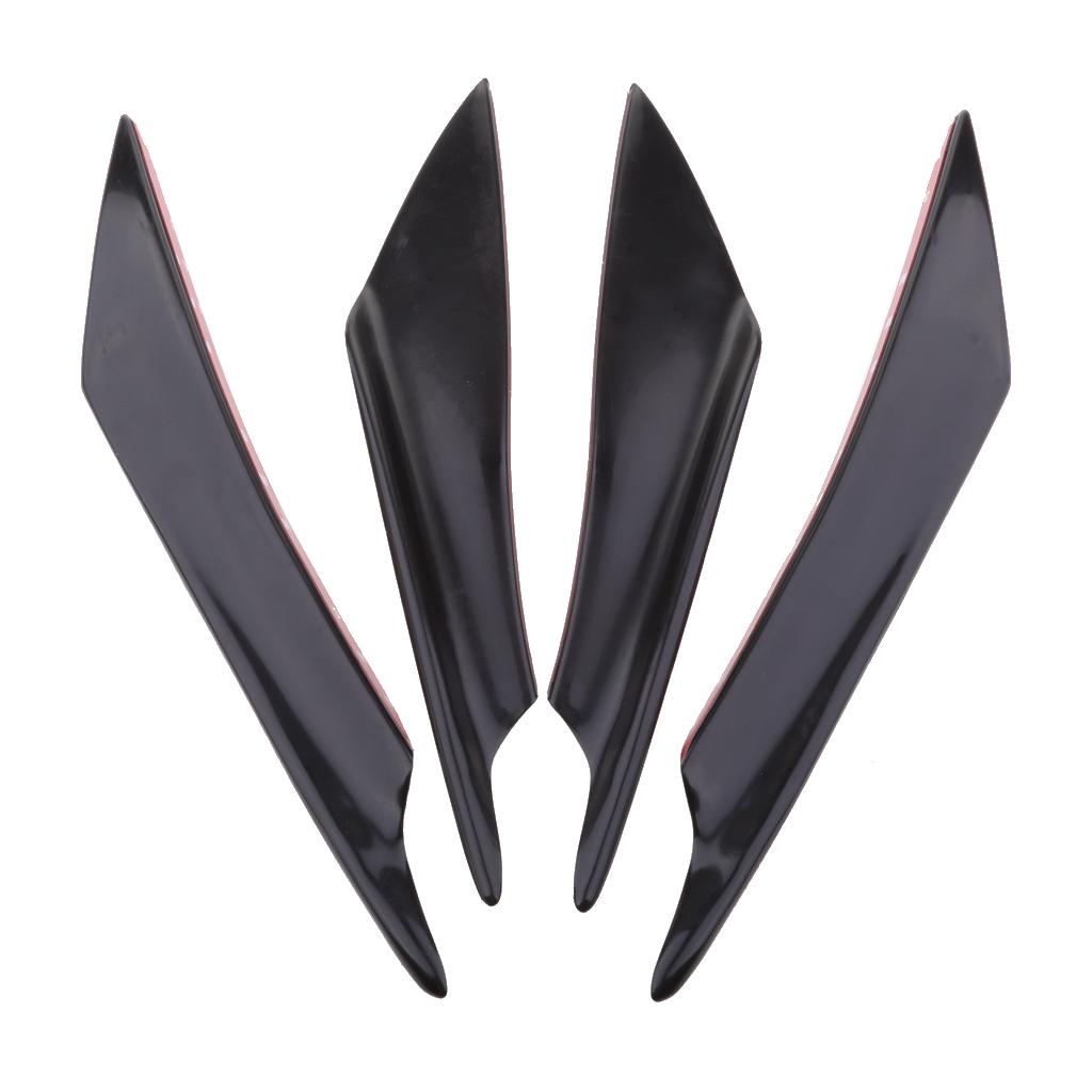 4 Pieces Car Universal Front Bumper Spoiler Lip Splitter Fins чёрный
