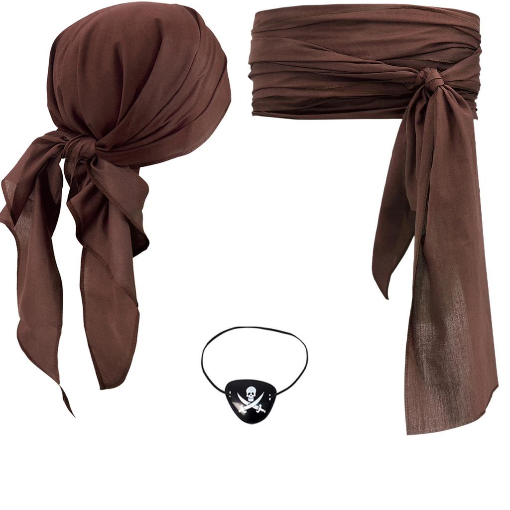 Halloween Piratenkostüm: Mittelalterliche Renaissance Bandana & Taillenband Outfit