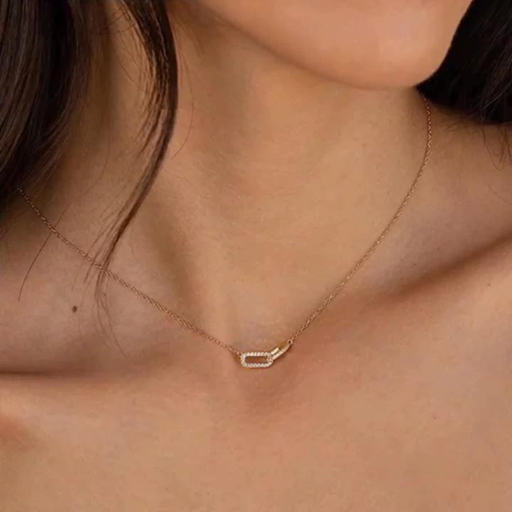 

Double Circle Pendant Necklace Clavicle Necklace золотий