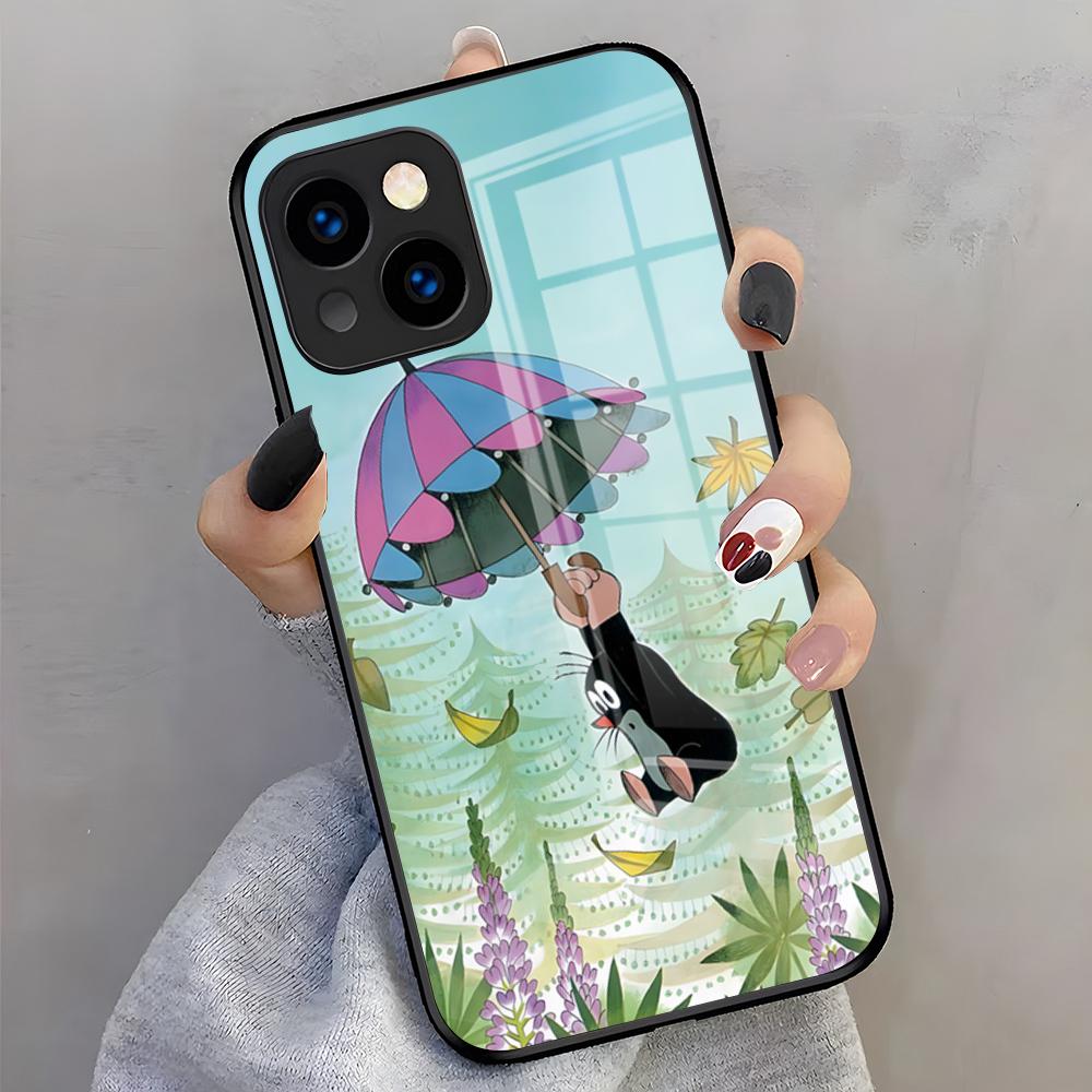 Cute The Little Mole Phone Case For IPhone 17 Pro Max 16 15 14 Pro Max 13 11 X Xs Xr 8 7Plus Glass Cover