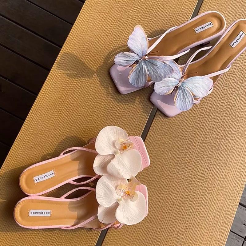 1 Pair Butterfly Shape Shoes Charms Sandals Decor Bohemian Shoe Accessories DIY Shoe Clip Elegant Orchid Flower Colorful