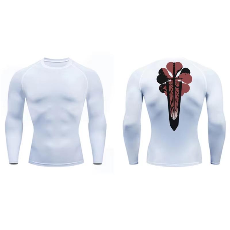 Graphic Print Men's Compression Shirt Quick Dry | Gym Workout Running Fitness Baselayer Top RL000483