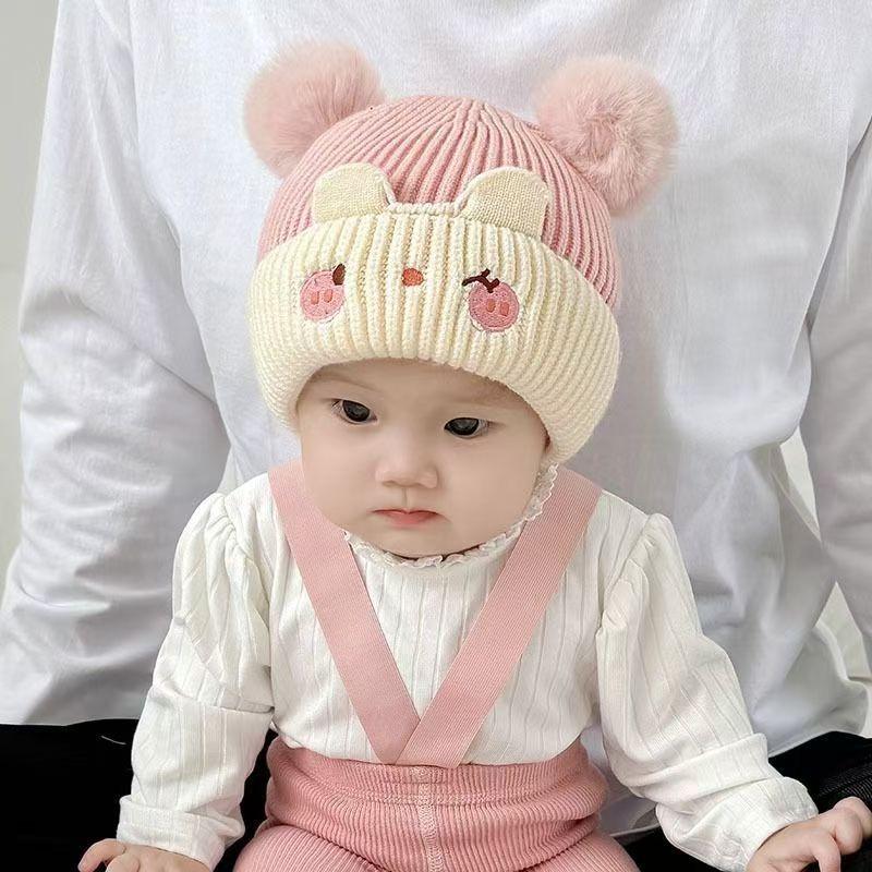 Baby hat new wool hat cute super cute boy and girl baby pullover hat autumn and winter children's knitted pullover hat