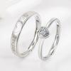Romantic Elegance Hollowed-out Love-shaped Diamond-encrusted Ring Eternal Heart Couple Men's and Women's Rings Simple Ring Hand Jewelry