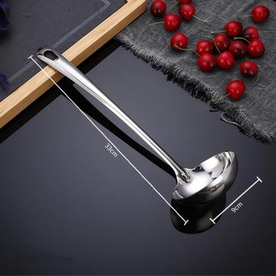 Stainless Steel Soup Colander Anti Scald Long Handle Stainless Steel Ladle Professional Deepened Kitchen Cooking Utensil