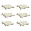Chair Cushions 6 Pcs. Cream White 50x50x7 Cm Oxford Fabric