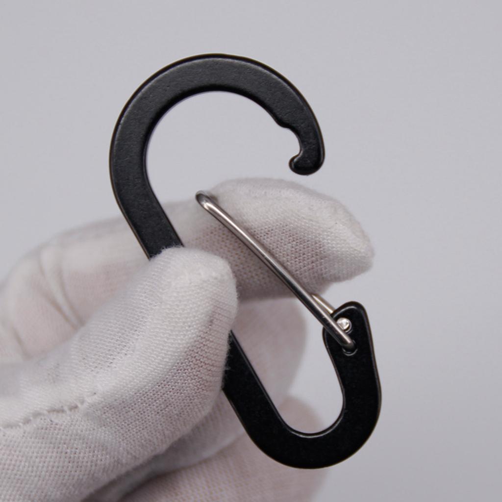 Set of 4 Aluminum Carabiner Hooks Heavy Duty Carabiners Clip, Secure and Reliable Aluminum D Clip Hooks 6.1cm Length