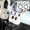 For Fiat 500 Abarth 595 695 2010-2022 Real Carbon Fiber Car Center Console Hazard Switch Ring Glass Lifting Frame Accessories