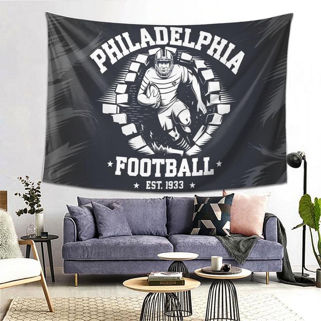 Philadelphia Football Tapestry Celebrating Team Spirit with Bold Graphic Design Perfect for Bedroom and Living Room Decoration
