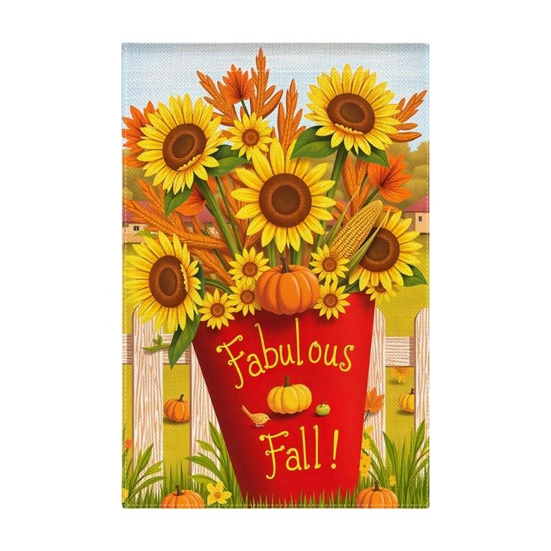 

Durable Thanksgiving Fall Garden Flag Outdoor Yard Decoration Thanksgiving Banners for Autumn Party Home Decors