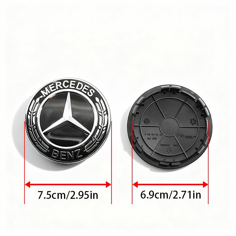 4Pcs 60mm 75mm Car Wheel Center Logo Badge Hub Cap For Mercedes Benz W211 W205 W213 W203 C218 A207 CLA CLS E Class Accessories