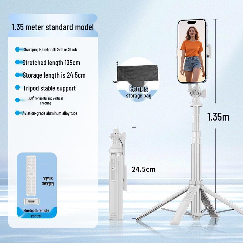 Y170 Bluetooth Selfie Stick & Tripod: Extendable, Stable Aluminum for Live Streaming with Camera Mount