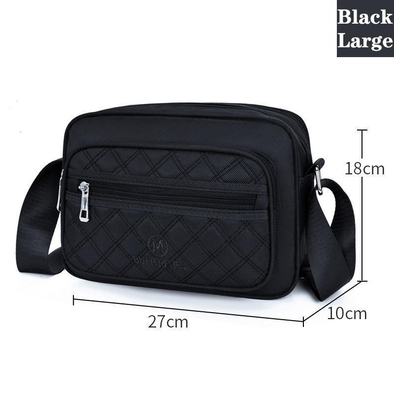 

Холщовая сумка через плечо унисекс на одно плечо, сумка из нейлоновой ткани, деловая сумка L чёрный