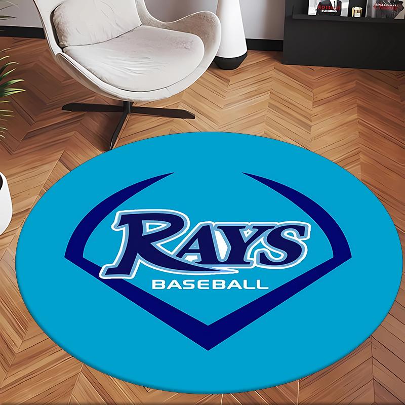 Tampa Bay Rays (14) Tappeto Rotondo per Ufficio Tappeto Decorativo per Pavimento per Ufficio Camera da Letto Soggiorno e Spazio Domestico