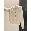 Autumn and Winter Single-breasted Long-sleeved Semi-turtleneck Top Temperament Women's Long-sleeved Cardigan Jacket Wool Knitted Sweater