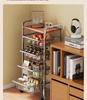 Multi-Layer Trolley Bookshelf with Wheels: Floor-Standing Chinese Style Snack and Sundry Storage Cabinet for Living Room