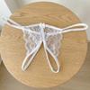 Open Crotch Bow Mesh Lace Panties Hollow Thin Belt Thong Underwear for Women  Valentine's Day Gift
