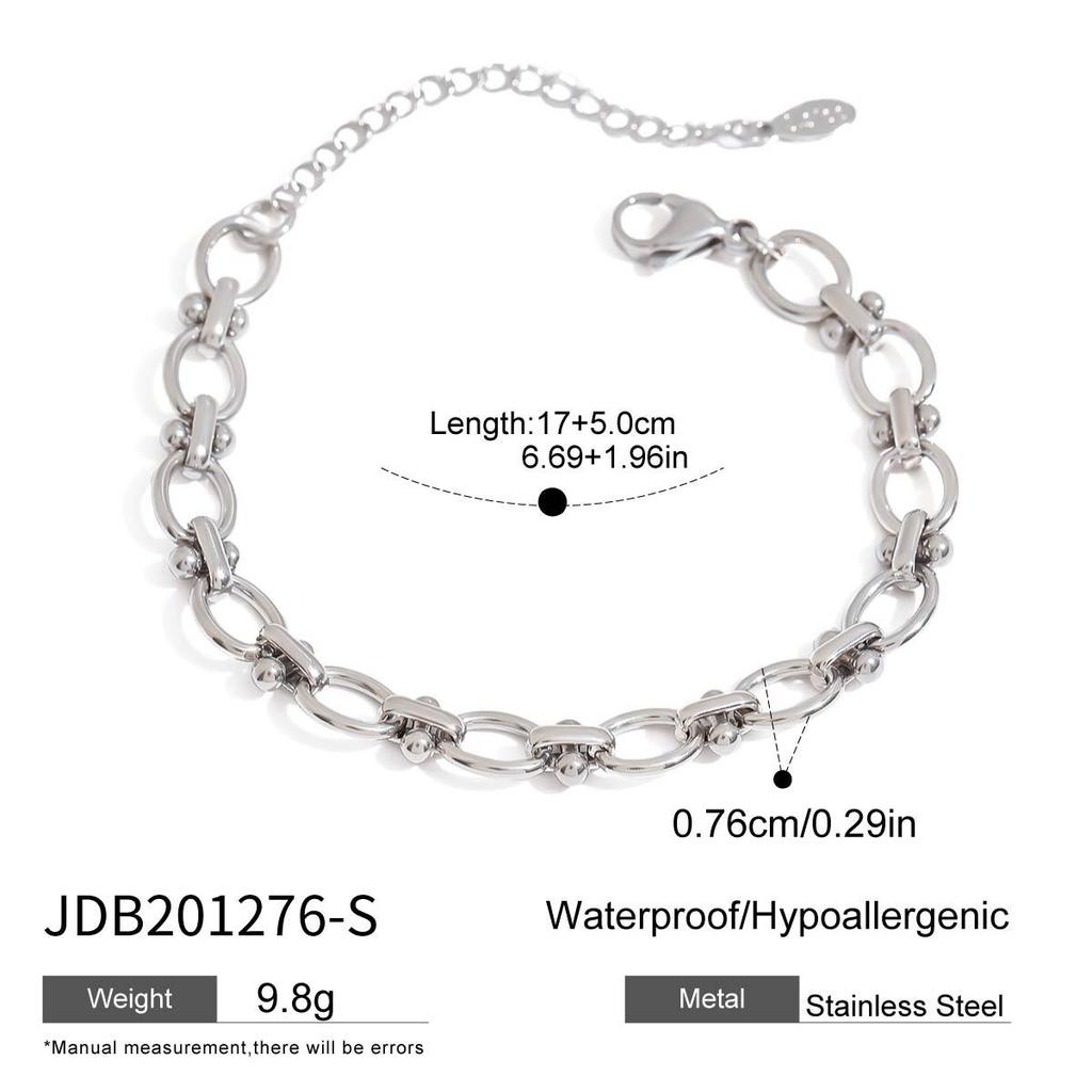 Jiedin European and American stainless steel plain ring bracelet bracelet jewelry women do not fade titanium steel jewelry
