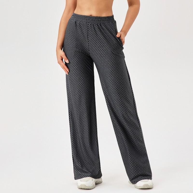 Womens Loose Straight Leg Athletic Pants Printed Stretch Running Fitness Casual