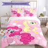 3pcs My Little Pony4 Design Cover Set - HD Printed Bedding with 1 Cover and 2 Pillowcases - Perfect for Home and Dorm Decor