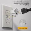 Heavy Duty Wall Plug Adapter 2 to 3 Prongs Outlet Adapter Grounding Plugs Adapter Fast Charging Travel Adapter Enduring